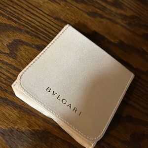 Bvlgari Cream beige Compact travel pouch Wallet jewelry holder